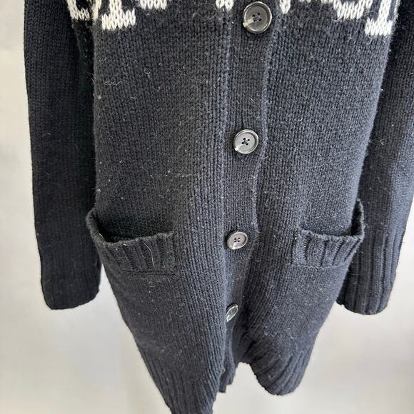 Moda International Y2k black/white Southwestern sweater tie cardigan Size medium - Picture 4 of 16